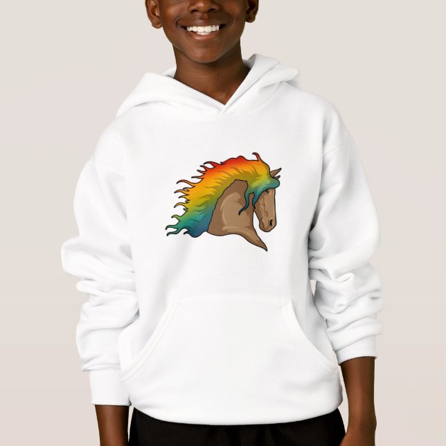 Cheval avec cheveux arc-en-ciel (Devant)