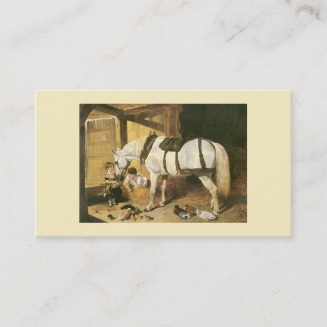 Cheval avec le carte de visite de cru d'enfants (Devant)
