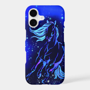 Cheval Bleu Courant En coque iphone De Nuit Starry