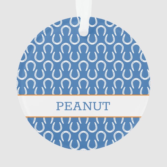 Cheval Bleu NOM Animaux de compagnie Photo Keepsak (dos)