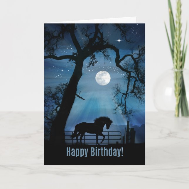 Cheval Bonne Carte Anniversaire, Les Voeux Vont Vr (Devant)