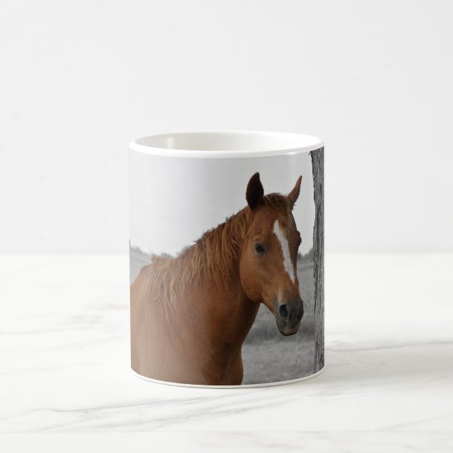 Cheval Brown, B&W Arrière - plan Mug (Centre)