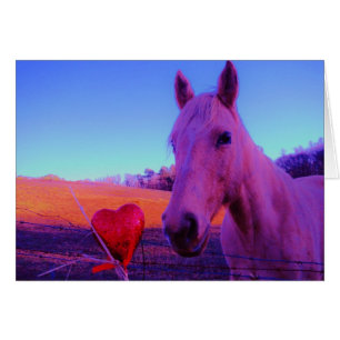 Cheval Brown et Coeur Rouge