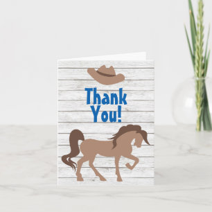 Cheval Brown et Cowboy Casquette Merci de l'Ouest