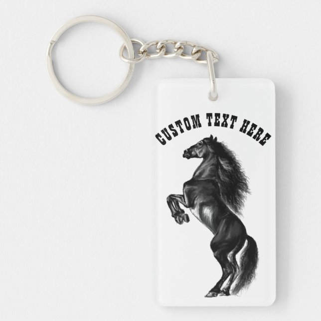 Cheval cadeau Porte - clé avec texte personnalisé (Devant)