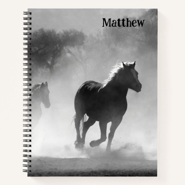 Cheval Carnet à thème personnalisé avec nom (Devant)