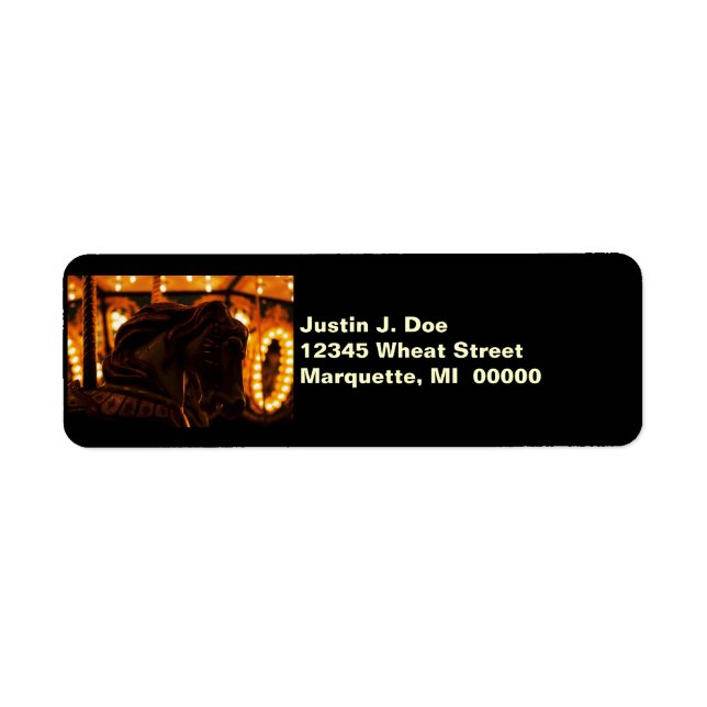 Cheval carrousel à minuit Étiquettes de adresse de (Devant)