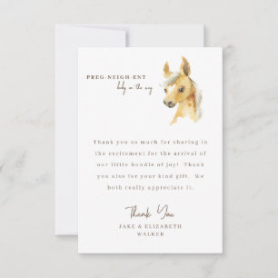 Cheval C'est un garçon Baby shower Message Merci I