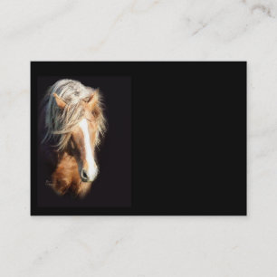 Cheval contre le carte de visite noir