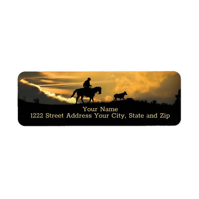 Cheval Cowboy et Steer Country Western Retour (Devant)