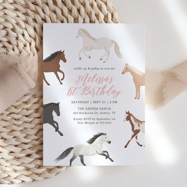 Cheval Cowgirl équestre Invitation d'anniversaire (Créateur téléchargé)