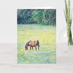 Cheval dans la carte de notes d'art pré