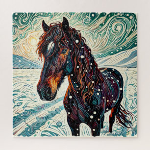 Cheval dans la neige 600 Piece Puzzle