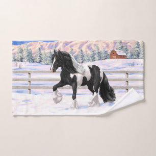 Cheval d'attelage de la bandelette tzigane noire d