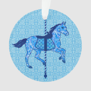 Cheval de carrousel - Cobalt et Sky Blue