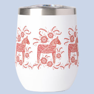 Cheval de Dala suédois Rouge et blanc