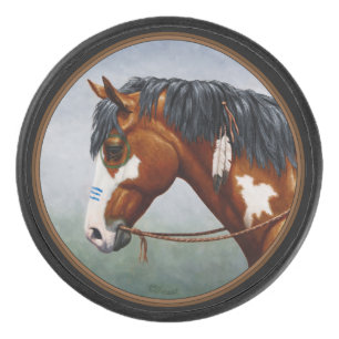 Cheval de guerre Pinto de la baie amérindienne