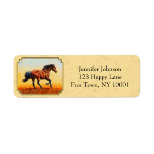 Cheval de la baie de course Jaune