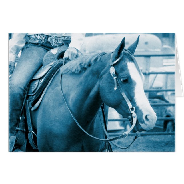 Cheval de l'Ouest dans les nuances de bleu (Devant horizontal)