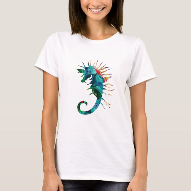 Cheval de mer Art Top T-Shirt femmes (Devant)