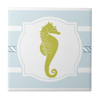 Cheval de mer vert océan bandes nautiques carreaux