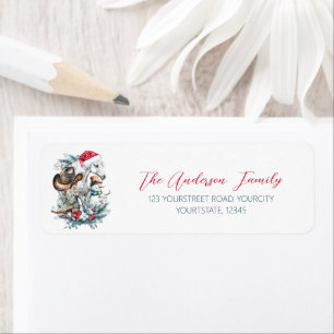 Cheval de Noël en Chat de Noël cowgirl cowboy bott