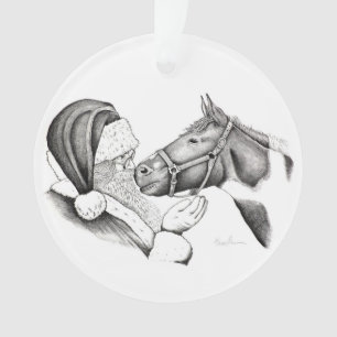 Cheval de Noël et Père Noël