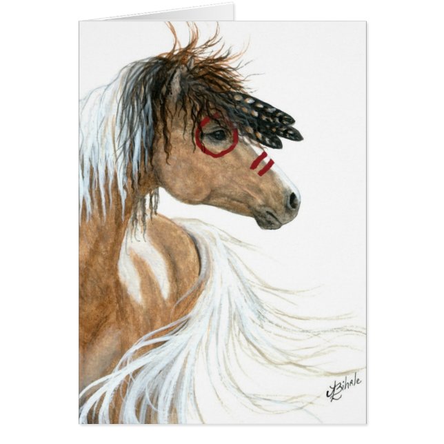 Cheval de Pinto par la carte de note de salutation (Devant)