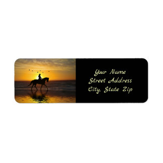 Cheval de plage et Dressage d'cavalier Jolie