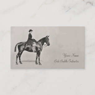 Cheval de selle de femme et carte de visite de