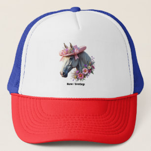 Cheval Derby féminin Casquette de soleil rose élé