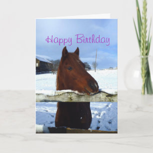 Cheval d'hiver Carte d'anniversaire