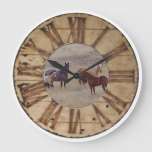 Cheval d'horloge murale et horloge rustique