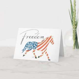 Cheval Drapeau Liberté Carte pliée par Sherry Jarv