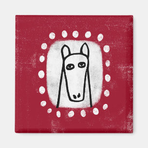 Cheval Drôle Sur Le Réfrigérateur Rouge Aimant