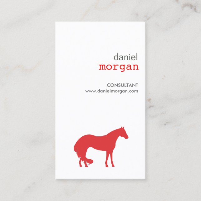 CHEVAL EN Carte de visite ROUGE (Devant)