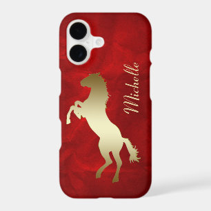 Cheval en or personnalisé rouge