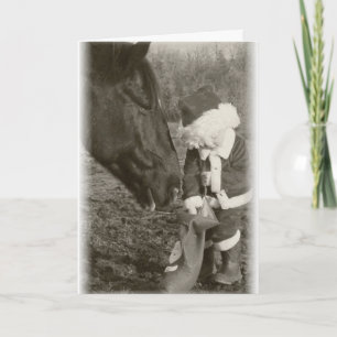 Cheval en prévision et carte Père Noël enfant