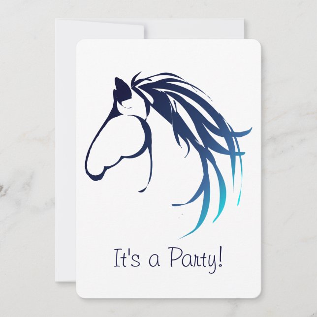 Cheval équestre fête d'anniversaire Invitation per (Devant)