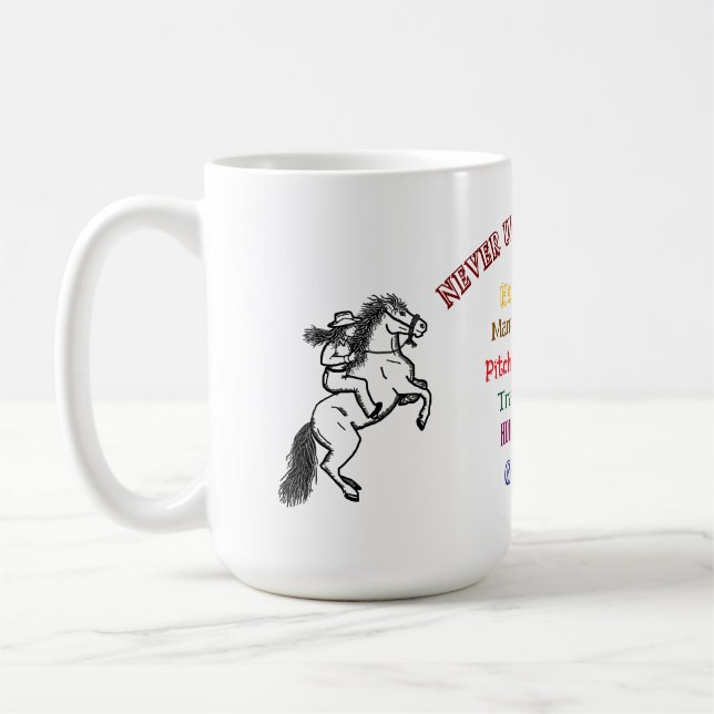 Cheval équitation grand-mère mug (Gauche)