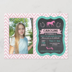 Cheval équitation Photo Pony Pink Invitation Invit