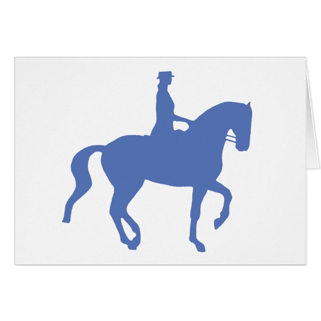 Cheval et cavalier de dressage de Piaffe (bleus) (Devant horizontal)
