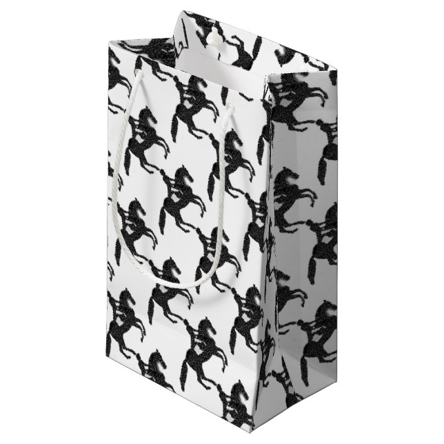 Cheval et cavalier de mosaïque de sac de cadeau de (Devant Angle)