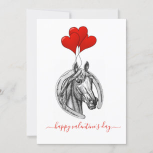 Cheval et Coeurs vintages Carte Saint Valentin