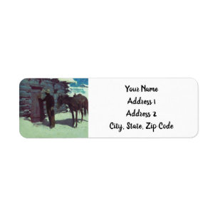 Cheval et Cowboy neige hivernale