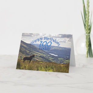 Cheval et paysage 100e anniversaire carte
