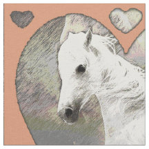 Cheval et tissu de coeur