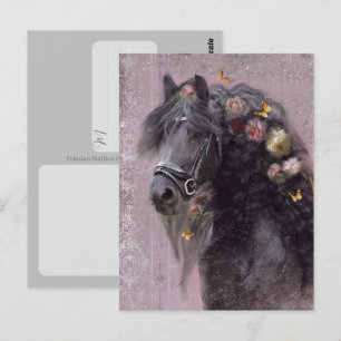 Cheval friésien - Carte postale