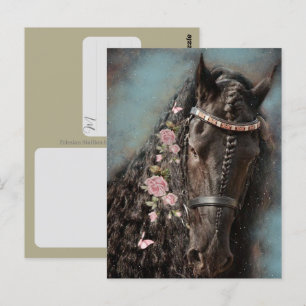 Cheval Frison - Carte postale