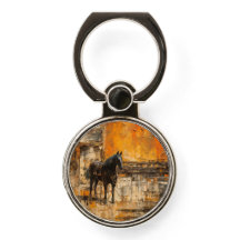 Cheval Majestic au coucher du soleil Abstrait